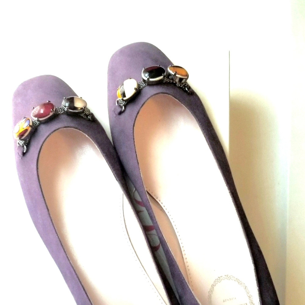Emilio Pucci Violet Suede Flat Shoes Size 40 US 10